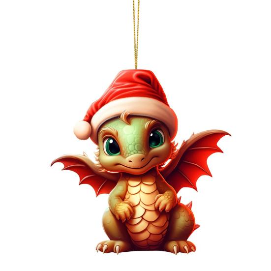 Подвеска Yousheng Christmas Dragon, мультяшный дракон, акриловое подвесное украшение, прочное для праздничного украшения елки