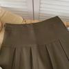 Korean Style 2024 High Waist Pleated A-Line Skirt - College Spring Edition