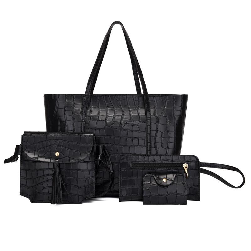 Женская сумка ретро сумка «мать и дитя» из четырех частей с каменным узором, портативная, большой вместимости, на плечо, мессенджер, универсальная