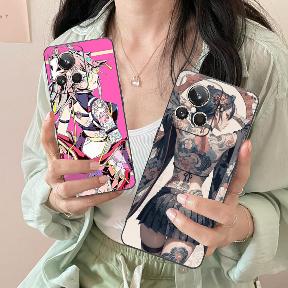 Модный Чехол для Телефона с Татуировкой Девушки для Realme GT 8 Neo Pro C75 73 71 C67 65 C55 53 C35 31 C20 15 Цветной Печатный Чехол