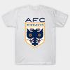 Мужская черная футболка с принтом Afc Wimbledon Без выреза Печать методом термопереноса Хлопковая футболка