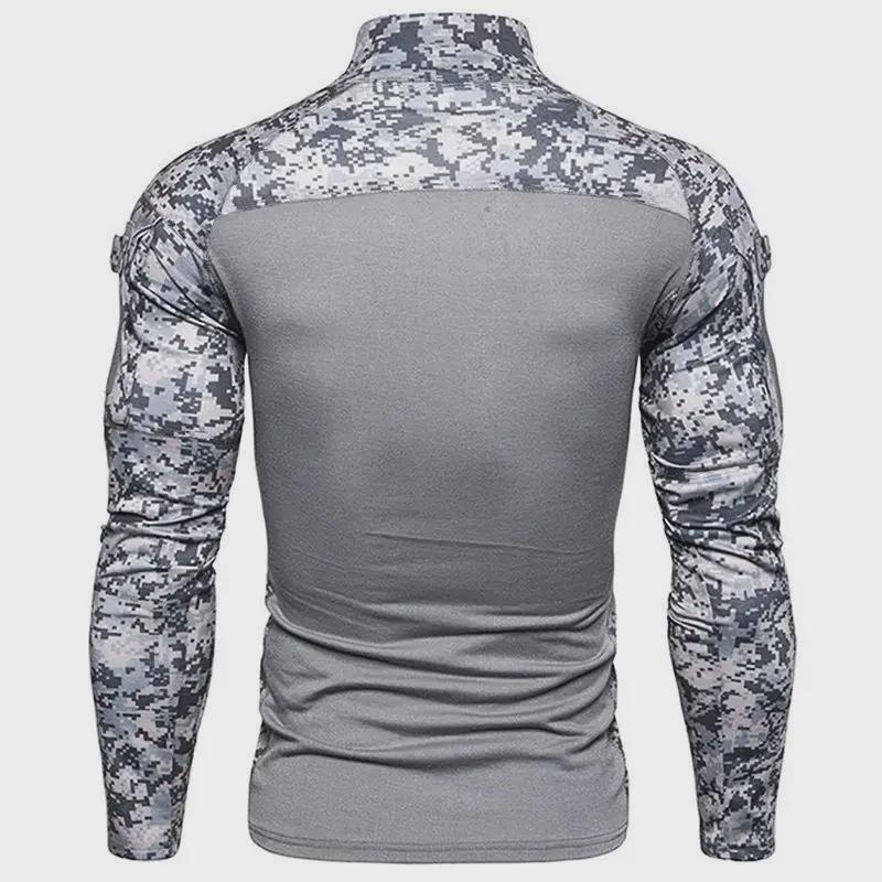 Men's Camouflage Long-Sleeve Military-Style T-Shirt