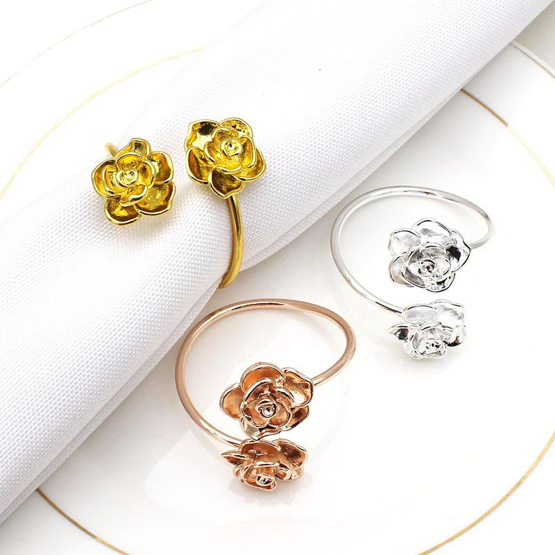 12 шт./лот кольцо для салфеток в виде розы, открытая пряжка для салфеток, кольцо для салфеток из сплава, кольцо для салфеток в форме рта, кольца для салфеток для свадеб