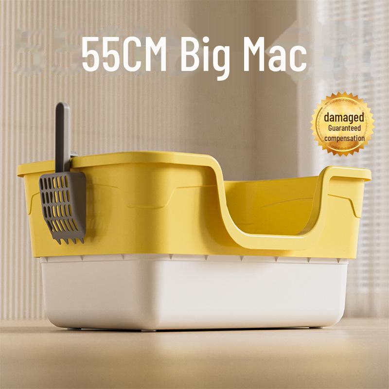 Giant Open Cat Litter Box - Splash-Proof for Large Cats