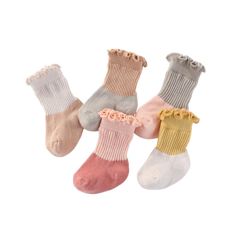 KIDDIEZOOM 5 пар тонких хлопковых носков-поло для маленьких мальчиков и девочек, детские короткие носки для малышей 0-12 месяцев, нескользящие летние дышащие детские носки