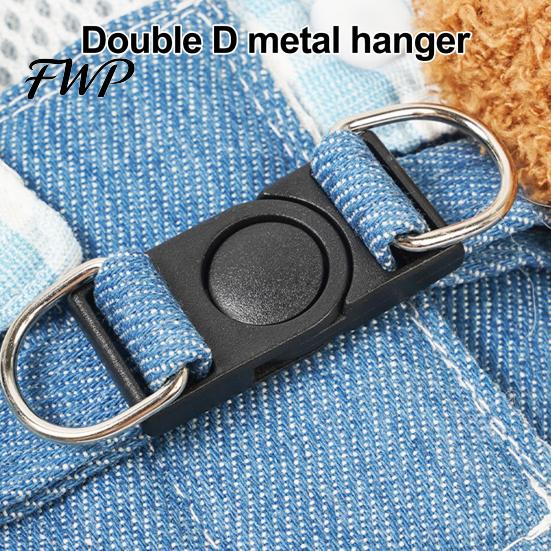 Adjustable Dog Harness 1 Set Denim with Leash, Padded Breathable Harness, 4Ft Nylon Pet Walking Gear Cute Bear for Small Dogs, Outdoor Training Vest