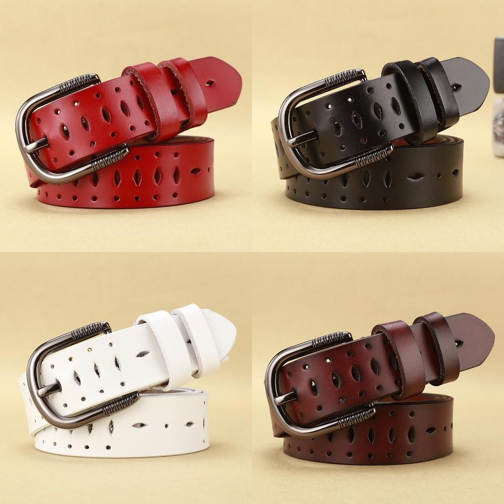 Waist Leather Fashionable Belt Hollow Pattern Metal Pin Closure Casual Outfits