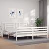 VidaXL Bed Frames with Headboard White Super King Solid Wood 3194717