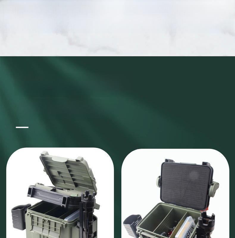 Многослойная коробка для рыболовных приманок с усиленной утолщенной конструкцией, большой вместимостью и возможностью установки сидений для хранения при морской и каменной рыбалке