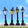 Retro Mini Street Lamp Miniature Garden Ornament Streetlight Figurines Fairy Garden Decoration Resin Craft Micro Landscaping