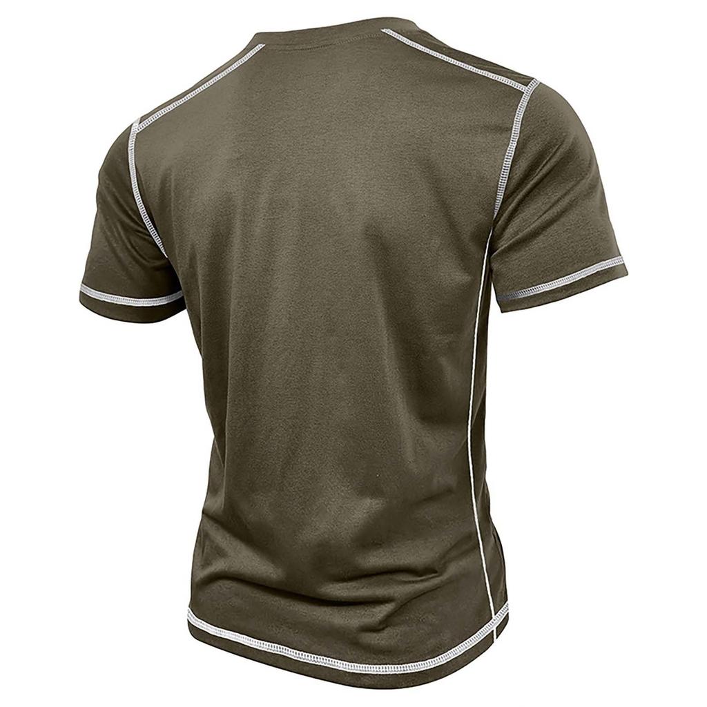 Мужская футболка с короткими рукавами и воротником-лацканами, повседневный топ с круглым вырезом