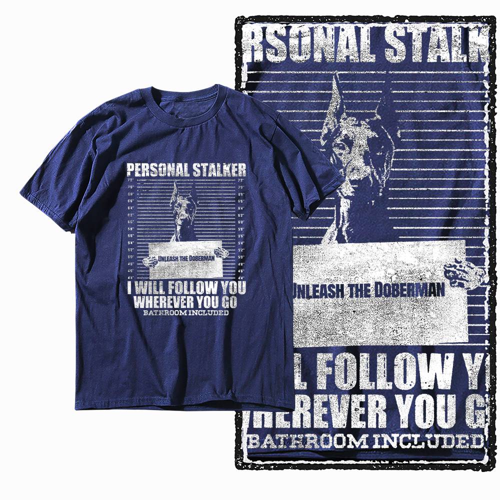 G59 NAVY Big Size 100% Cotton Dog Printed Men's T-shirt | Streetwear Cool Vintage O-neck Men's Tee Tshirt