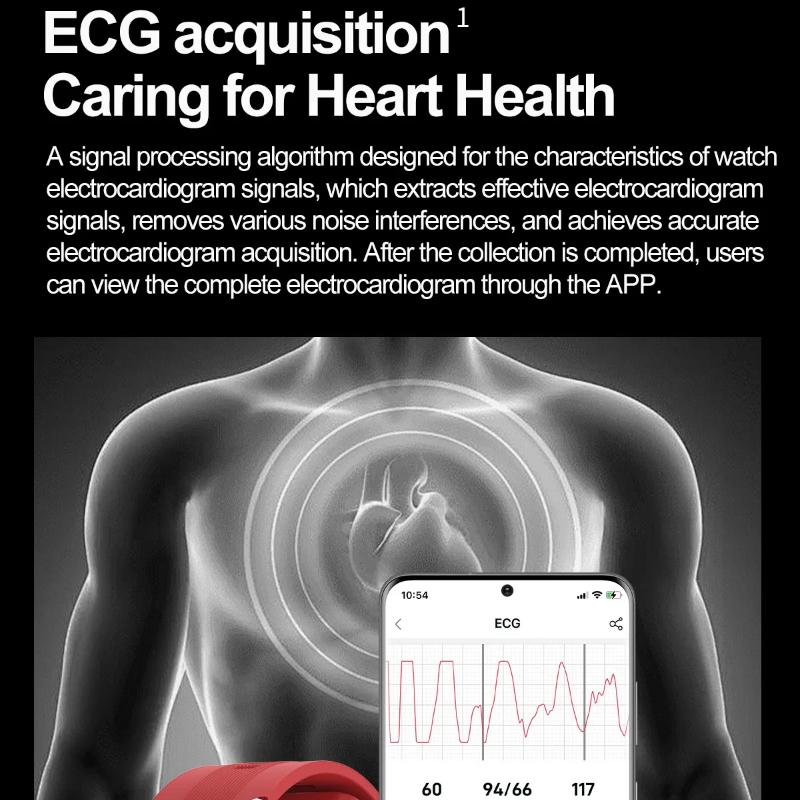 2025 Новые умные часы с подушкой безопасности Уровень ухода Звонок по Bluetooth Воздушный насос ЭКГ Точно Измерение артериального давления Мочевая кислота Липиды крови часы мужские