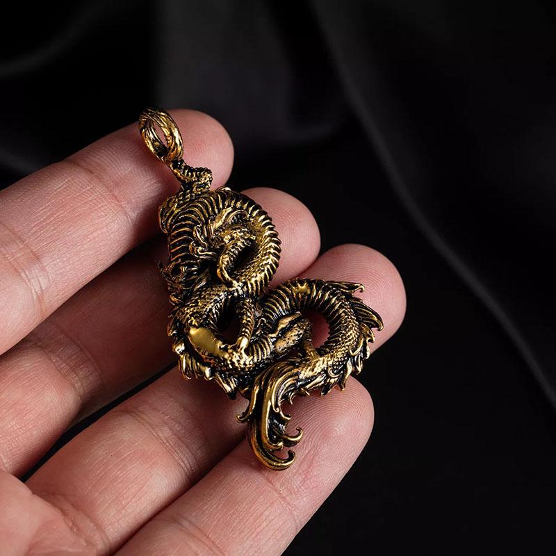 Властное ожерелье с китайским драконом в стиле хип-хоп, кулон с драконом по китайскому зодиаку, титановая цепочка для свитера, женская