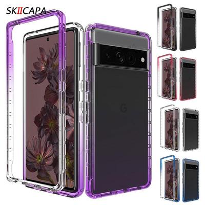 Прозрачный чехол для телефона 2 в 1 Hybrid Armor для Google Pixel 8 Pro, противоударный защитный чехол из ТПУ с градиентом для Pixel 7 6 Pro 7A 6A