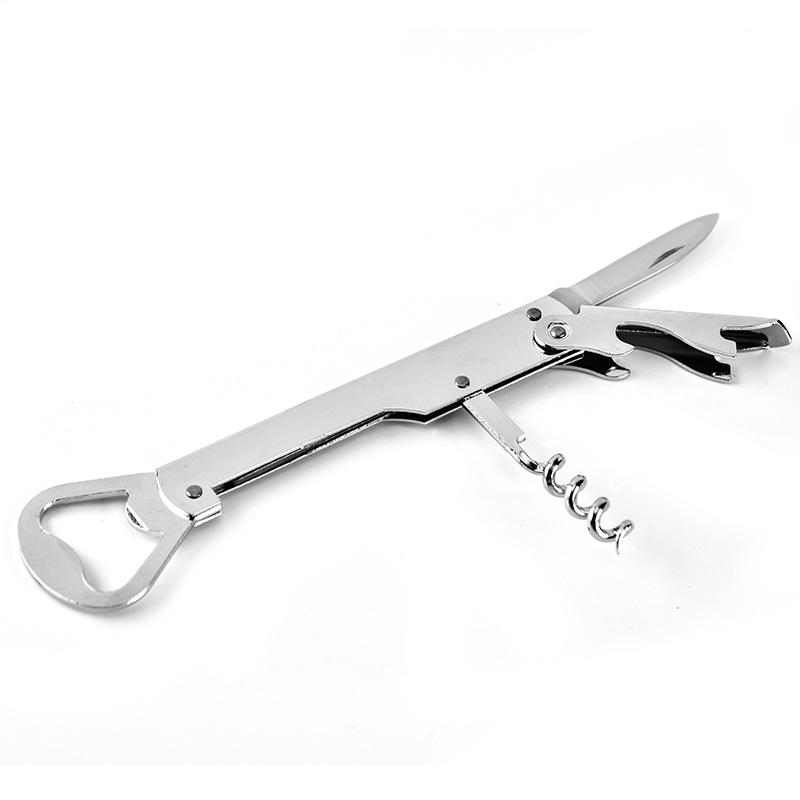 Многофункциональный штопор из нержавеющей стали для вина с ножом, открывалка для пивных бутылок, консервный нож