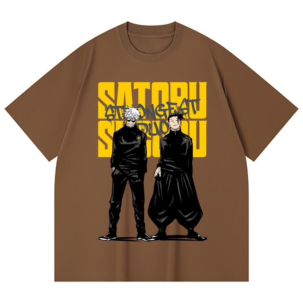 230 Gsm 100% Cotton Jujutsu Kaisen V44 Gojo Geto Print Unisex Heavy Cotton T Shirt