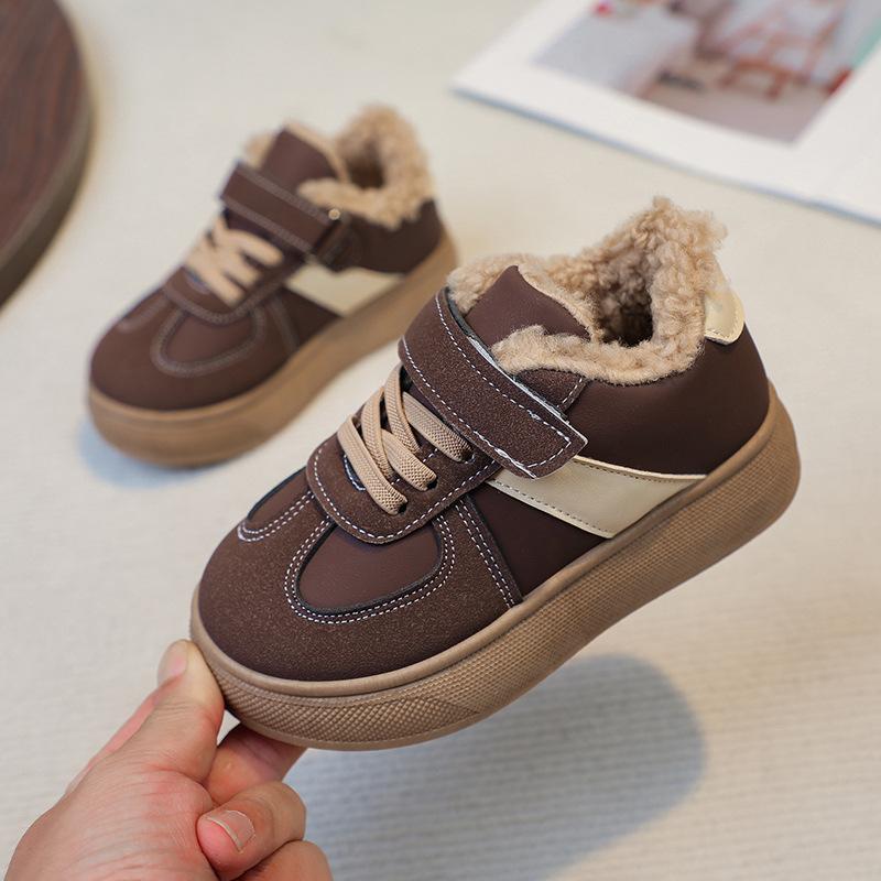 Детская зимняя теплая обувь Флисовые кроссовки Хлопковые туфли для мальчиков Водонепроницаемые сапоги из овечьей шерсти для девочек