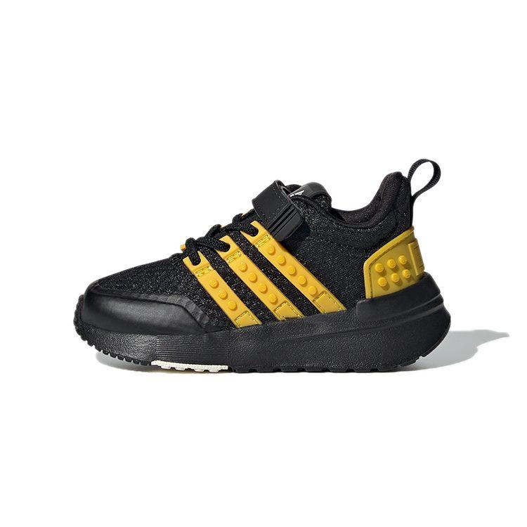 LEGO x Adidas Racer Tr El Тканевые Удобные Скругленный Носок Устойчивые к Истиранию Низкие Детские Кроссовки Черно-Желтые GX3219
