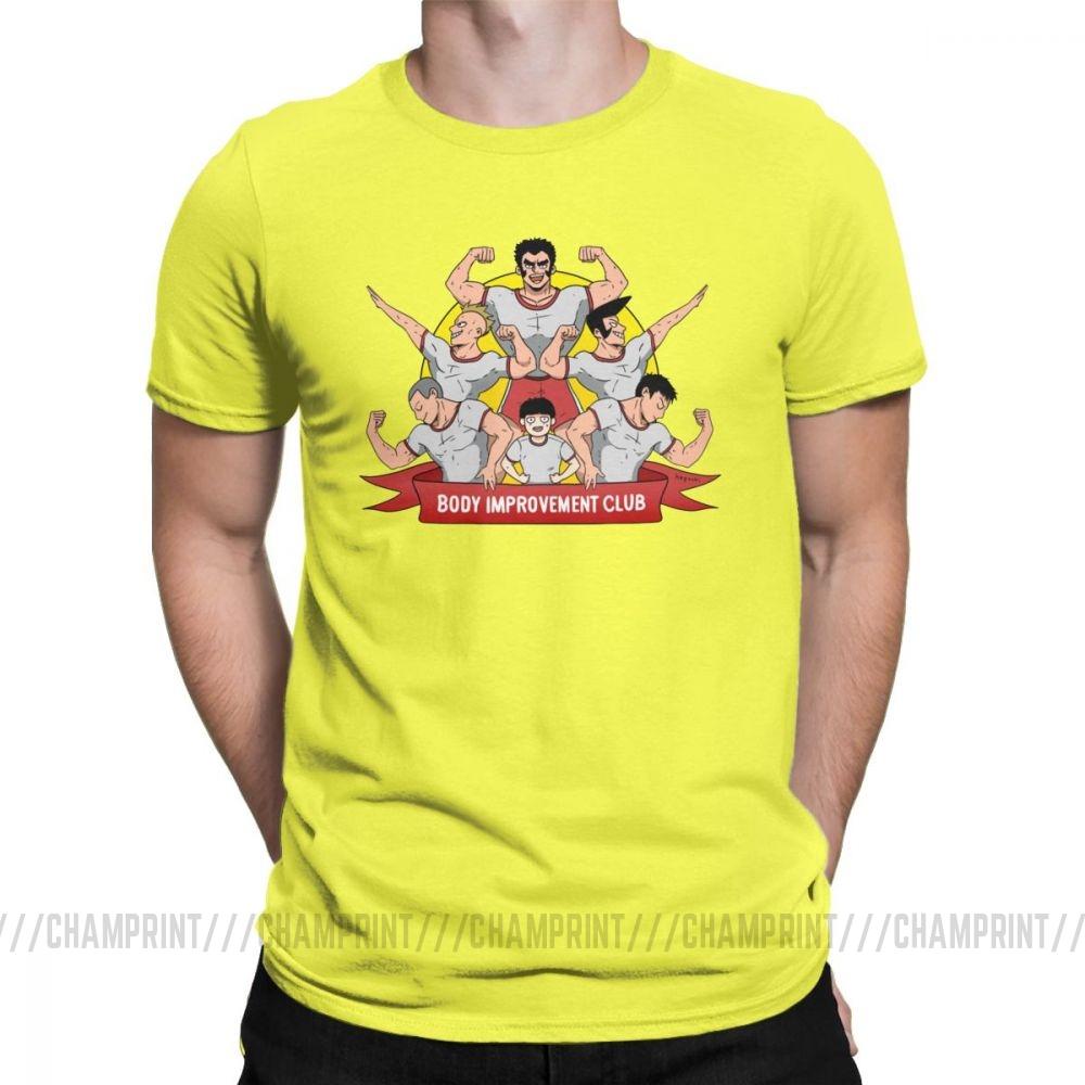 Men S T Shirt Mob Psycho 100 Body Improvement Club Humor 100 Cotton Tees Short Sleeve