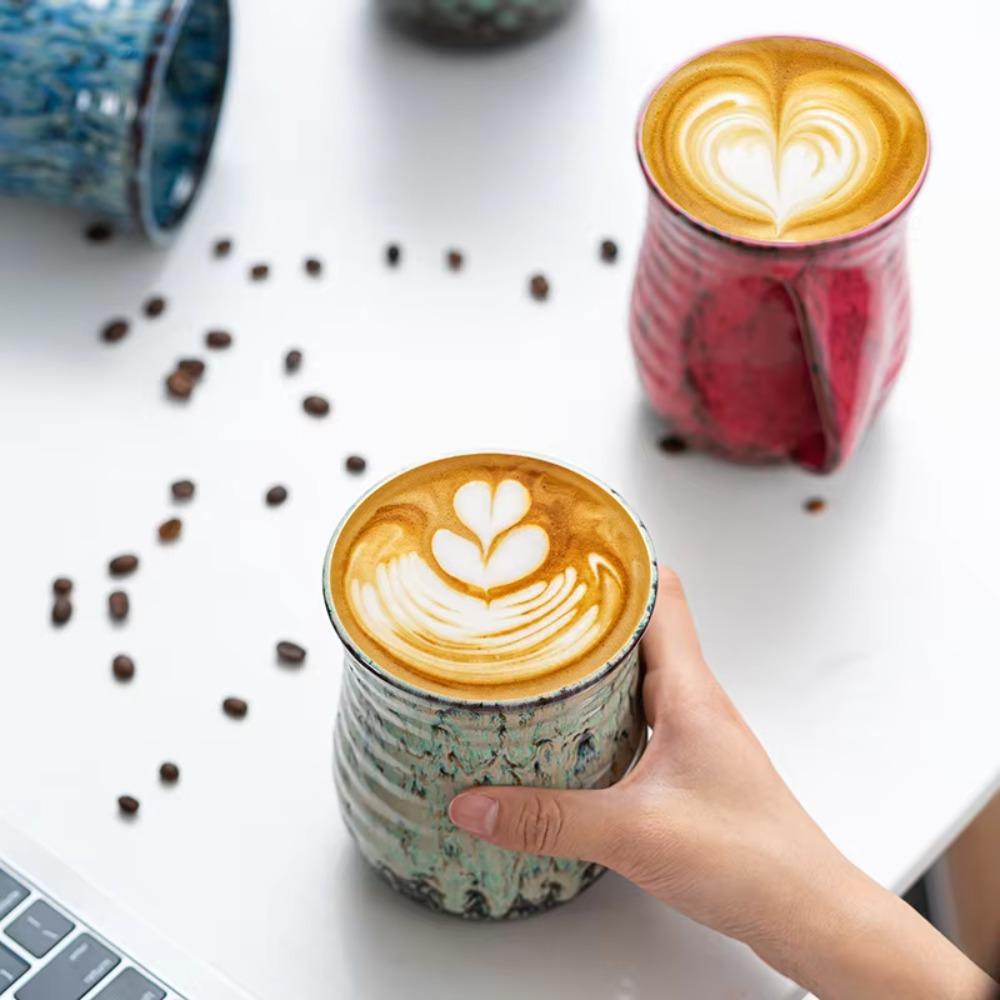 Жаростойкая глазурованная керамическая кофейная кружка градиентного цвета, печная чашка, чашка для воды, чашка для чая, подарок
