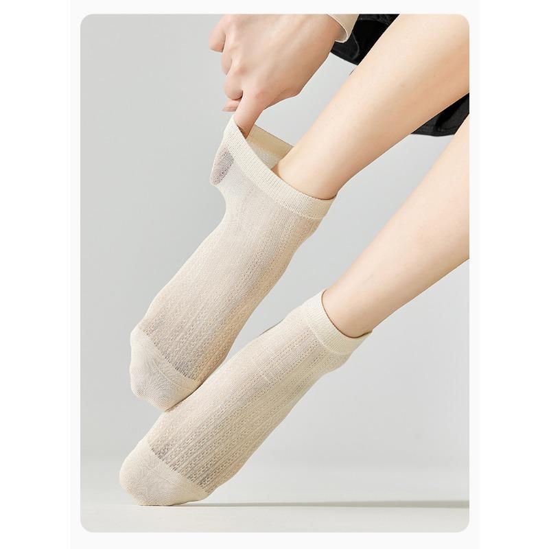 Women's Summer Thin Ice Silk Breathable Mesh Ballet Style Boneless Tube Socks