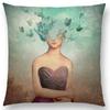 Women Lovely Girl Shakespeare Fantasy Double-Sided Printed Pillow Cover Short Plush Suitable Living Sofas Throw Cushion Cover