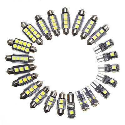 23 шт., супер яркие светодиодные лампы Canbus 5050 SMD, светодиодные лампы для салона автомобиля, купольный светильник, светодиодная карта