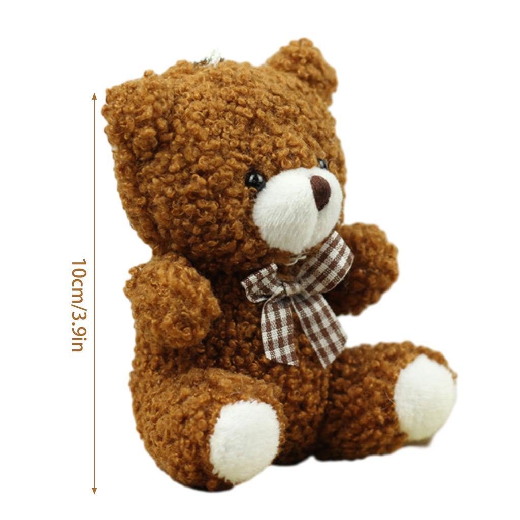 Furry Bear Keychain Plush Toy Pendant Keyring Stuffed Animals Key Rings Versatile Ornament for Bag Phones Keys Cameras