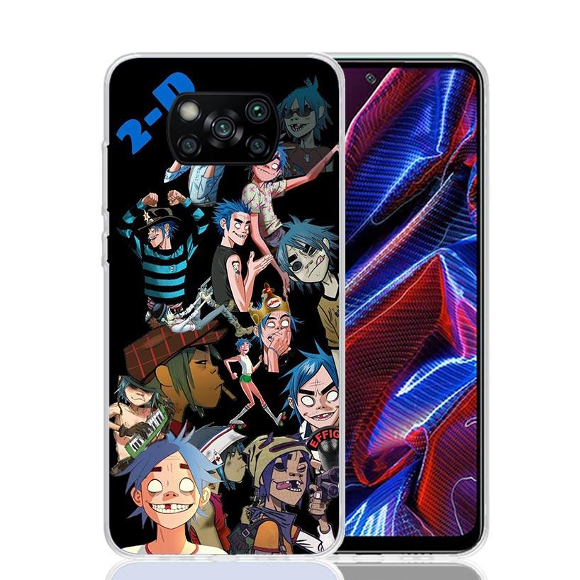 Gorillaz Anime Case Phone Cover for Xiaomi Redmi Note 10 9 9S 8 8T 7 5 Pro Mi 12T 11T 10T 9T 12 11 Lite A3 A2 Trend Fundas Mi 11