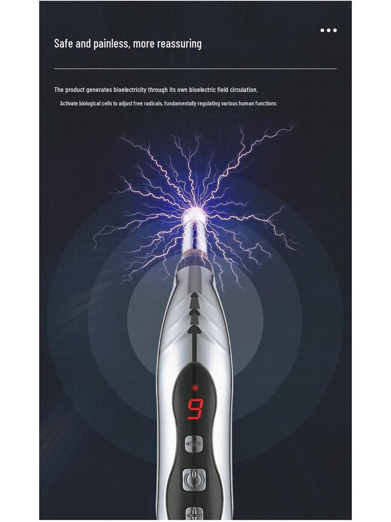 Перезаряжаемая умная массажная ручка для акупунктурных точек - Мини электрический акупрессурный стик