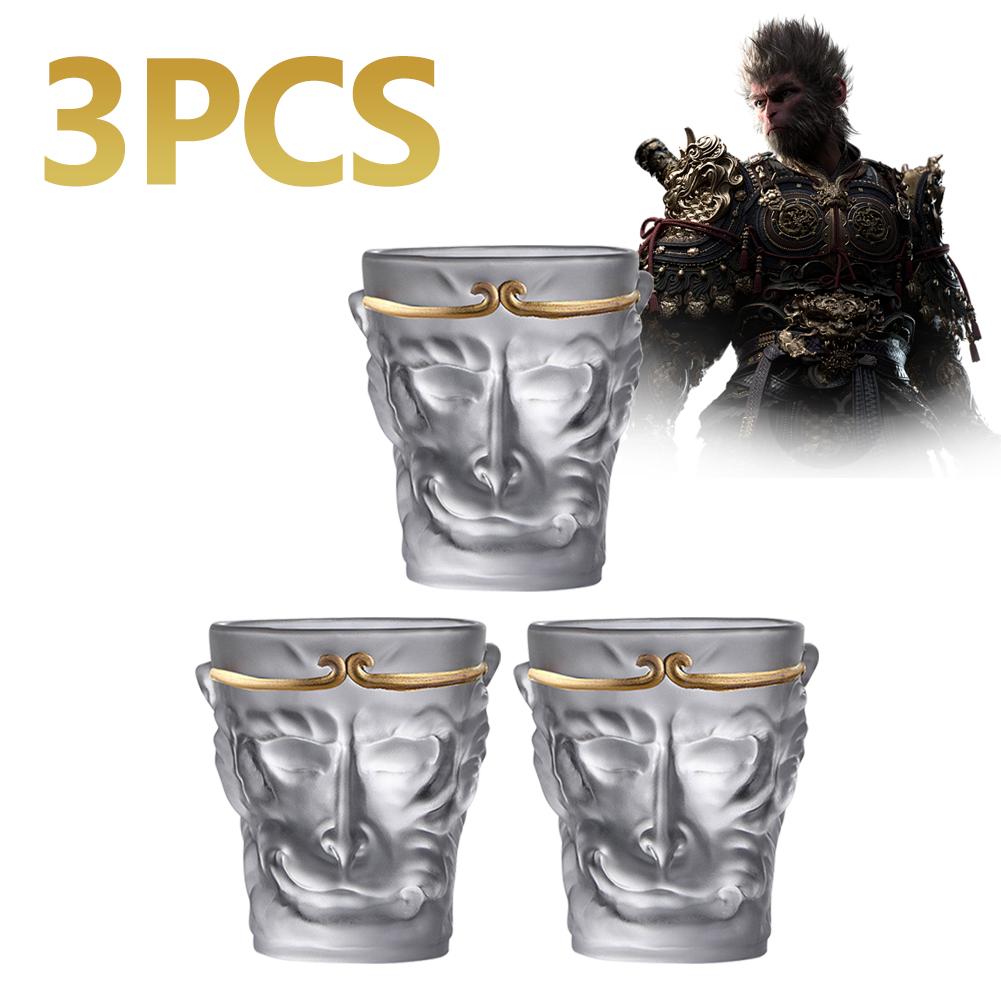 Стакан для виски Black Myth Wukong Monkey King, матовые прозрачные стаканы, стаканы, стеклянная посуда для коктейлей, джина, волдыря, бренди
