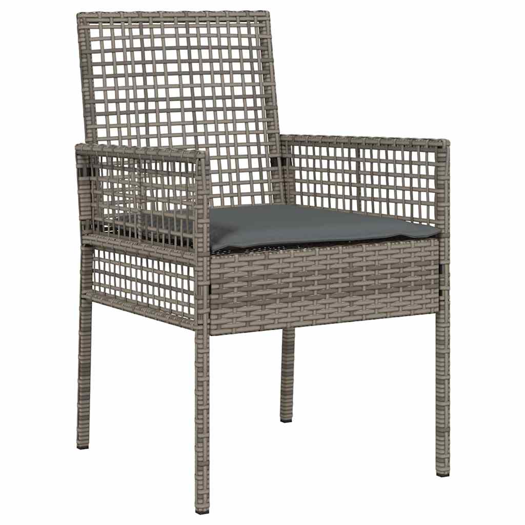 Garden Dining Set 3 pcs Grey Poly Rattan