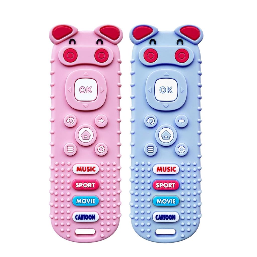 Силиконовые детские игрушки для прорезывания зубов, игрушки для прорезывания зубов для детей 0-18 месяцев, игрушки для прорезывания зубов в форме дистанционного управления, без BPA