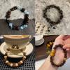Handmade Natural Coffee Bean Bracelet Elastic Coconut Chip Wood Chip Hand Decoration Bracelet