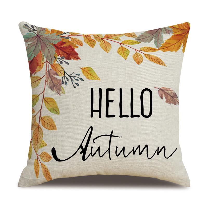 Подушка из льна на День благодарения, осенняя наволочка с принтом тыквы