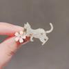 Cute Cherry Blossom Cat Small Brooch Female Design Sense Corsage Neckline Pin Clothing Accessories Fashion Versatile Anti-Light