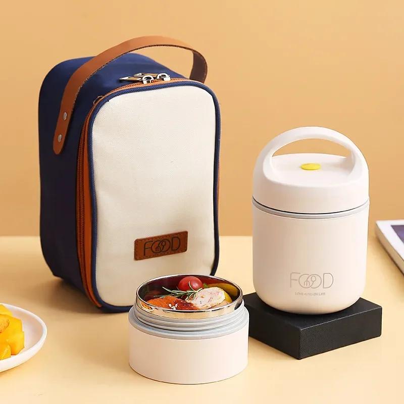 304 Stainless Steel Children Soup Cup with Spoon Seal Heat Preservation Insulated Food Warmer Bento Lunch Box for Kids Students