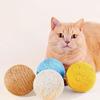 1 шт. сизаль звучащий котенок интерактивная игрушка для домашних животных анти укусы кошачий царапающий мяч 8 см чистка зубов