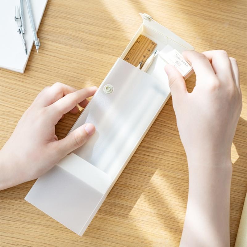 2 шт. Пластиковый пенал большой вместимости, выдвижной пенал, органайзер для карандашей для эскизов, контейнер для цветных карандашей