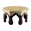 Decorative Bajot Chowki Handcrafted 35.56cm Design Bajot Pooja Mandir Stool