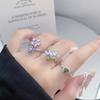 Сладкое и крутое кольцо с цветком любви, супер фея, циркон, женское модное кольцо, темпераментное, для ношения в несколько рядов, персонализированное кольцо на указательный палец