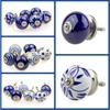 Керамические ручки World Дверные ручки для ящиков Винтажные Ручной работы Синяя мандала Ручка для шкафа для кухни Гардероб Мебель (Синий, Упаковка из 6 штук)