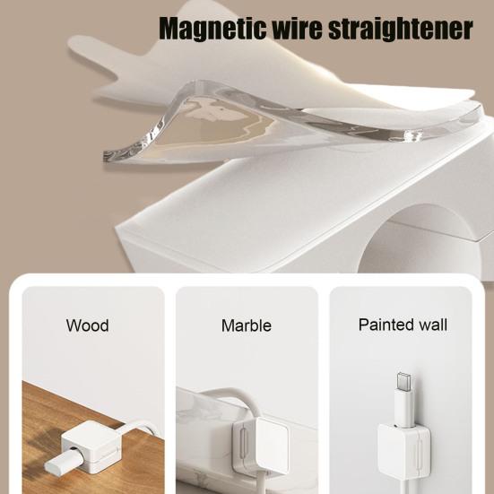 Magnetic Cable Organizer Clip Self-adhesive Home Office Desk Phone Charging Data Cord Holder Keeper Power Wire Management Clamp