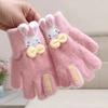 Faux Alpaca Wool Rabbit Bow Knitted Gloves Warm Lining Faux Alpaca Wool Gloves  Children