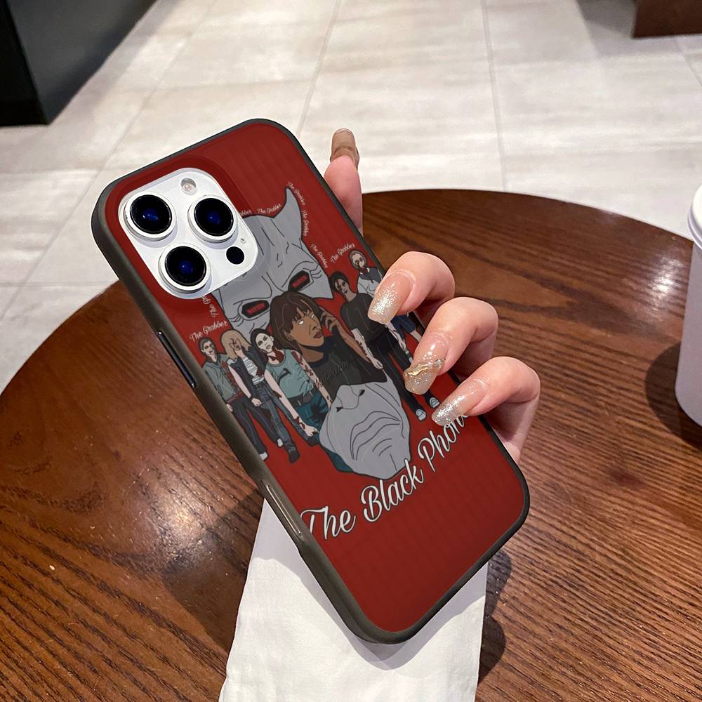 Фильм ужасов Черный P-Телефон Для IPhone 16 15 11 12 13 14 17 Pro Max PLUS Pro Мягкий Гофрированный Силиконовый Задний Чехол для Телефона