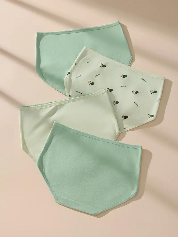 4 шт. хлопковые женские трусики, дышащее нижнее белье, модные женские трусы с принтом, тонкие мягкие трусы с высокой посадкой, сексуальное женское нижнее белье