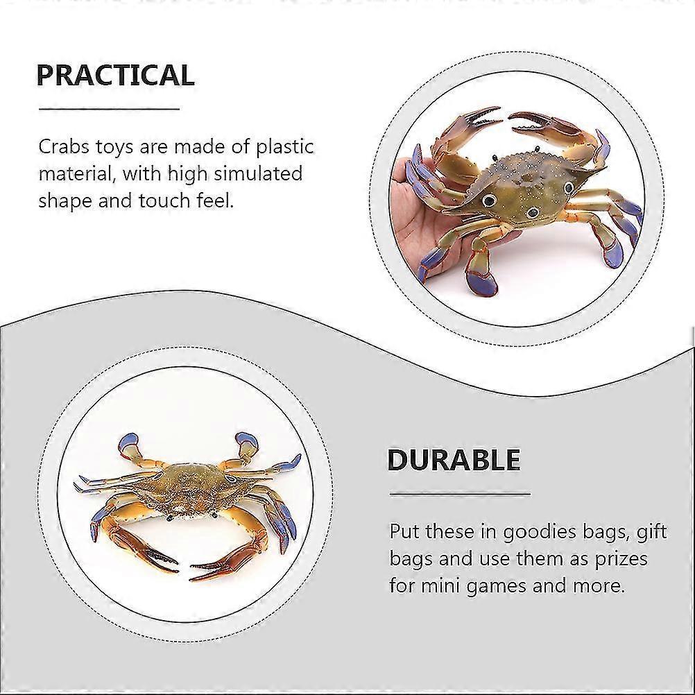 2pcs Artificial Crabs Toys Fake Crabs Models Lovely Imitation Crabs Playthings - DD
