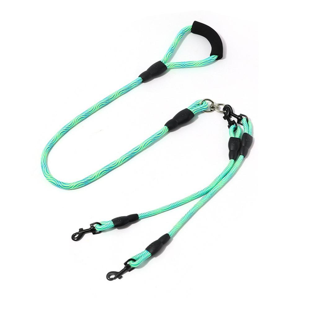 Wave Pattern Two Dog Lead Rope Anti-Winding Pet Walking Rope Anti-Tangle Dual Dog Leash Small Dogs
