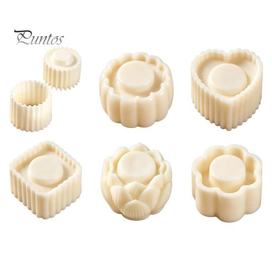 Baking Tools for Pastries Double-Headed Mooncake Mold, Sunflower Pattern Reusable ABS Hand-Press Detachable Easy Plastic Dessert Decorating